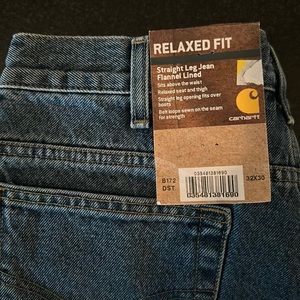 Carhartt Men’s Straight Leg Flannel Lined Jeans. ** New with tags *** 32x30